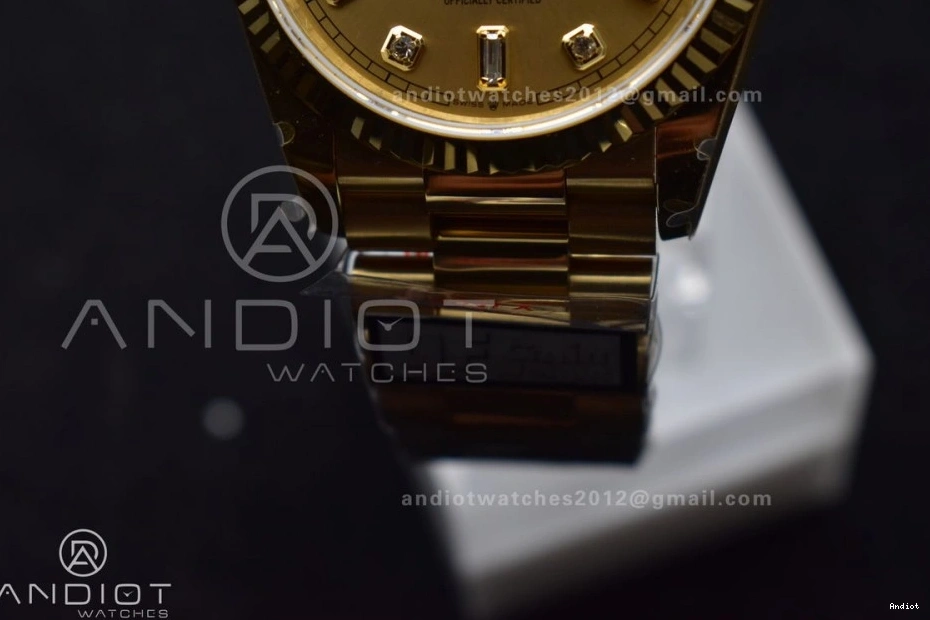 (Gain with Dial YG Gold Steel Square V5 Best vr3255 Edition 36 904L Weight) President QF Bracelet DayDate Diamond on 0225